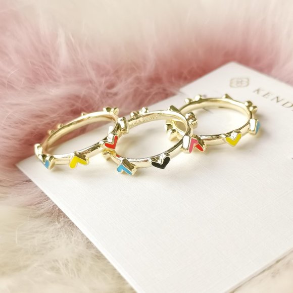 Kendra Scott Jewelry - Kendra Scott Gold Haven Heart Ring Set Of 3 Size 7